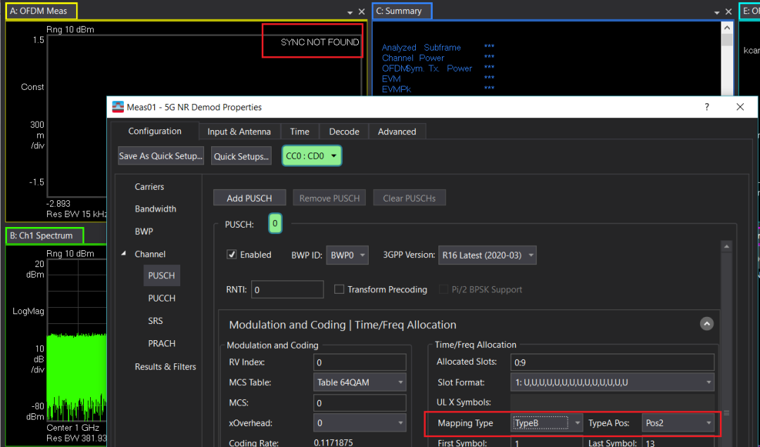 圖4、mapping type參變量設(shè)置不符合適造成信號(hào)解調(diào)敗績