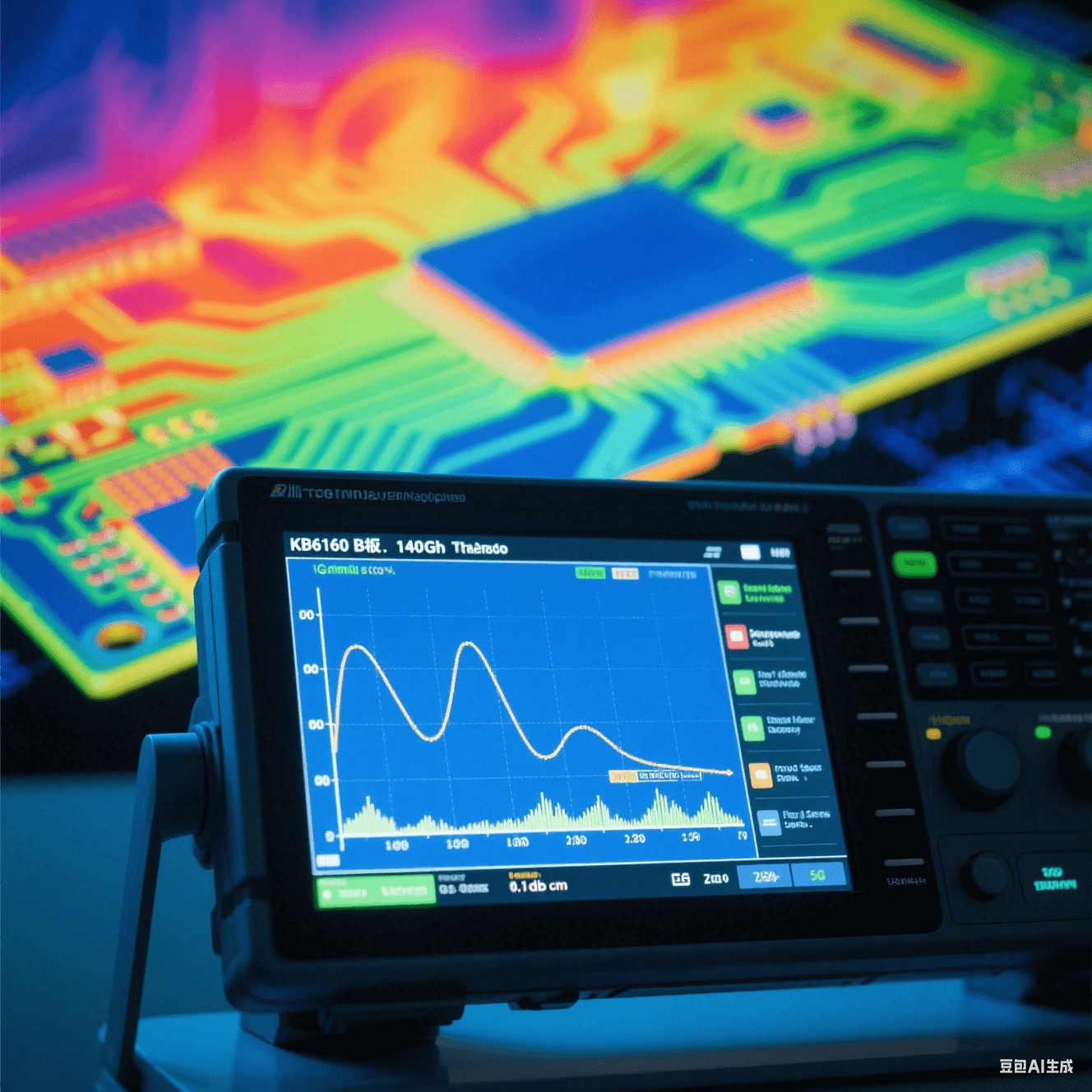 矢量網(wǎng)絡分析儀屏幕顯示KB6160基板傳輸曲線