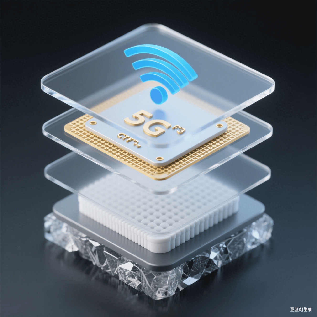 5G 天線模組分層結(jié)構(gòu):含氟聚酰亞胺基板 (Dk=2.8) 與陶瓷填充 PTFE 協(xié)同降低信號(hào)損耗 40% 5G 天線模組分層結(jié)構(gòu):含氟聚酰亞胺基板 (Dk=2.8) 與陶瓷填充 PTFE 協(xié)同降低信號(hào)損耗 40%