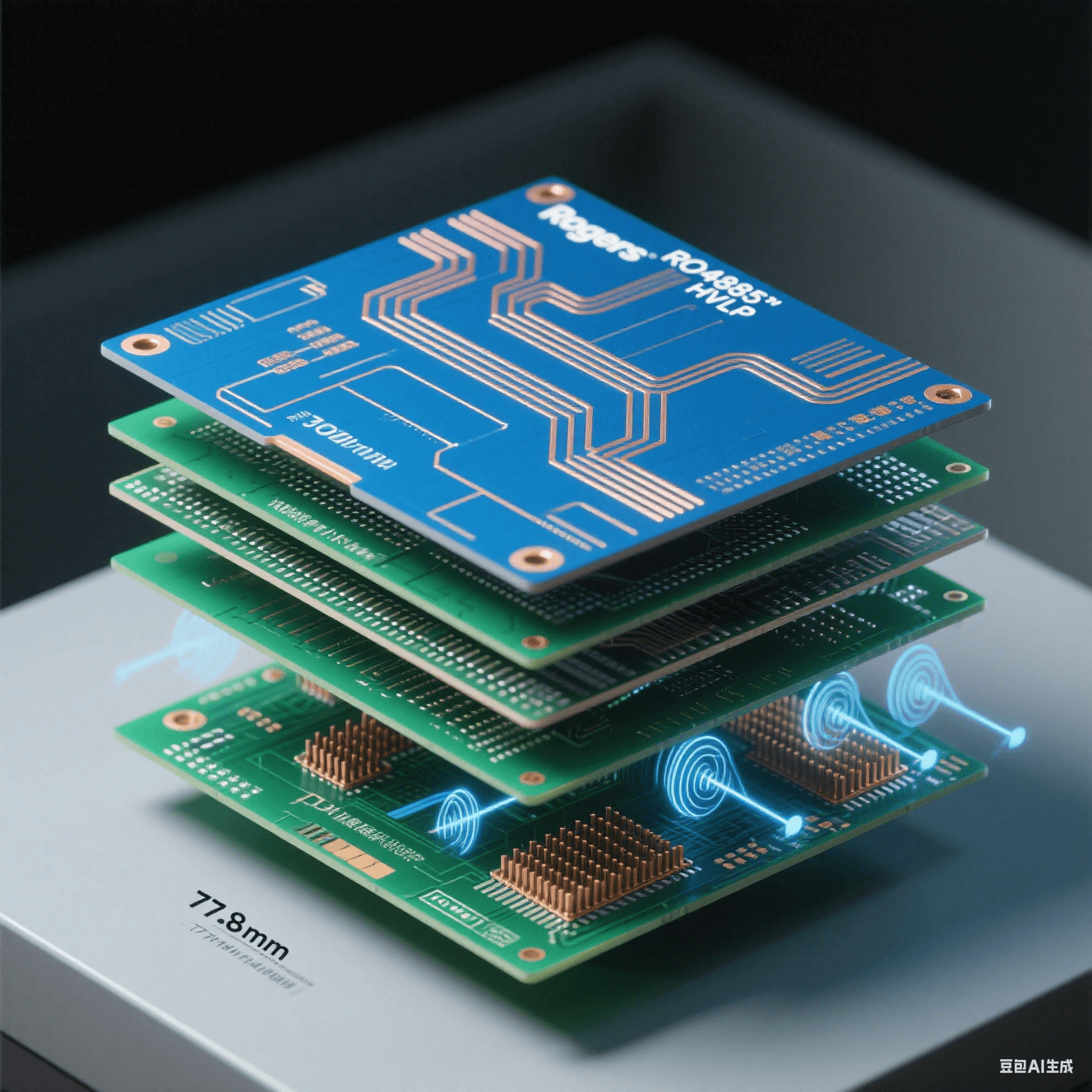 毫米波雷達(dá)PCB混壓結(jié)構(gòu)：RO4835?+FR4層壓實(shí)現(xiàn)Dk=2.55@10GHz與相位一致性