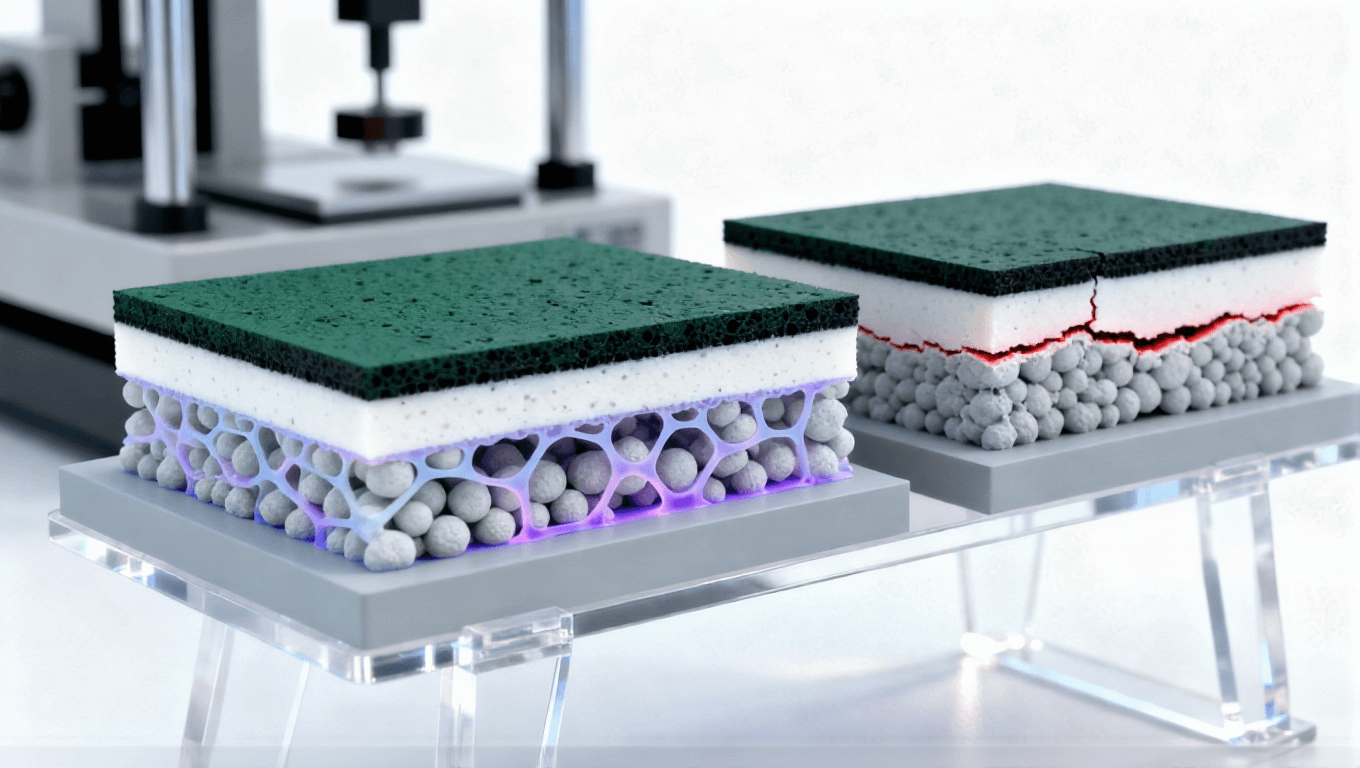 石墨烯-基材界面增強(qiáng)場(chǎng)景，納米SiO?三維網(wǎng)絡(luò)使剝離強(qiáng)度＞1.3kNm