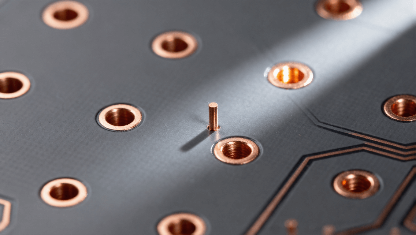 光模塊PCB背鉆工藝孔柱細節(jié) 精密機械加工科技感