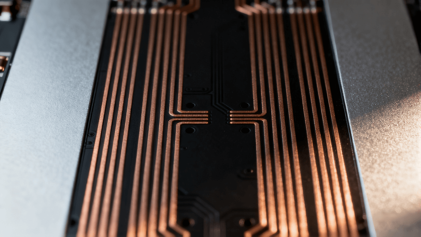 高速光模塊PCB差分對線路布局特寫 精密電磁設計科技感