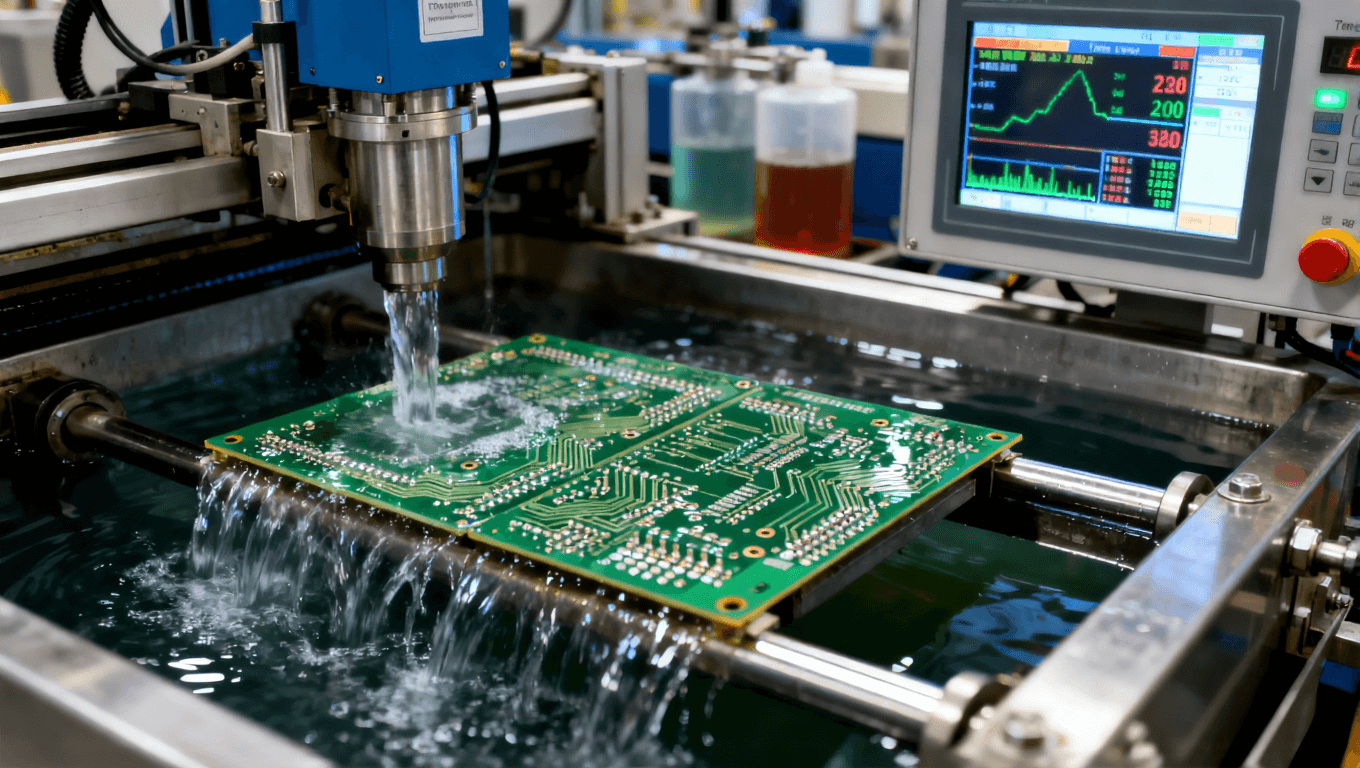 高精度設(shè)備與液體控制，展示電路板鍍鎳金工藝的嚴(yán)謹(jǐn)控制