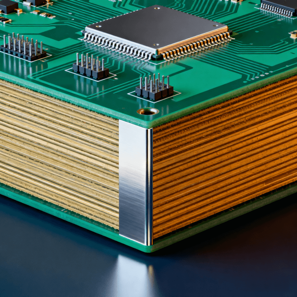 高頻電路板布局中功率與敏感電路分區(qū)及垂直隔離設計示意圖