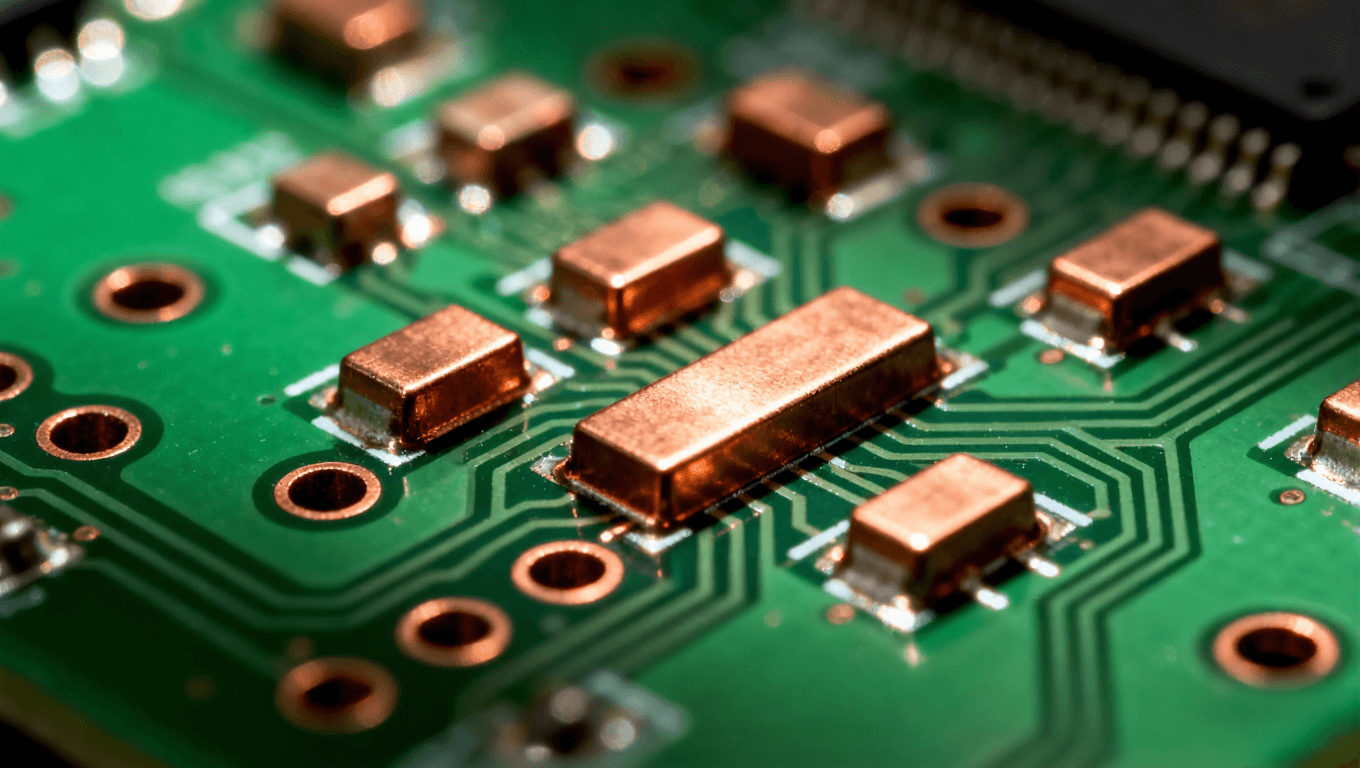 PCB焊盤設(shè)計(jì)細(xì)節(jié)圖，展示高密度電路板焊盤布局，針對(duì)焊點(diǎn)缺陷解決方案的視覺參考