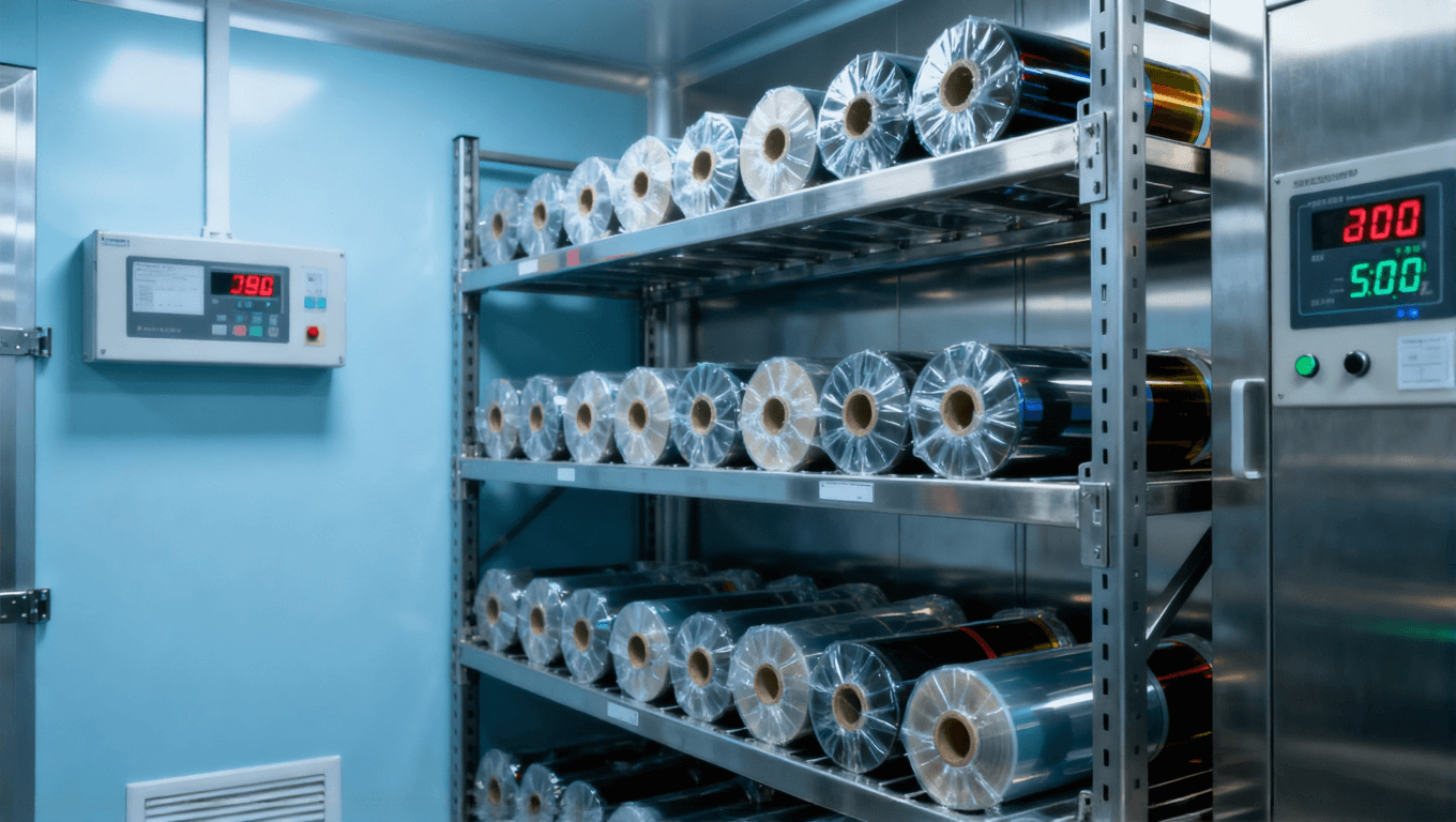 菲林專業(yè)存儲環(huán)境，恒溫恒濕控制室，確保感光材料性能穩(wěn)定，防止變形與污染